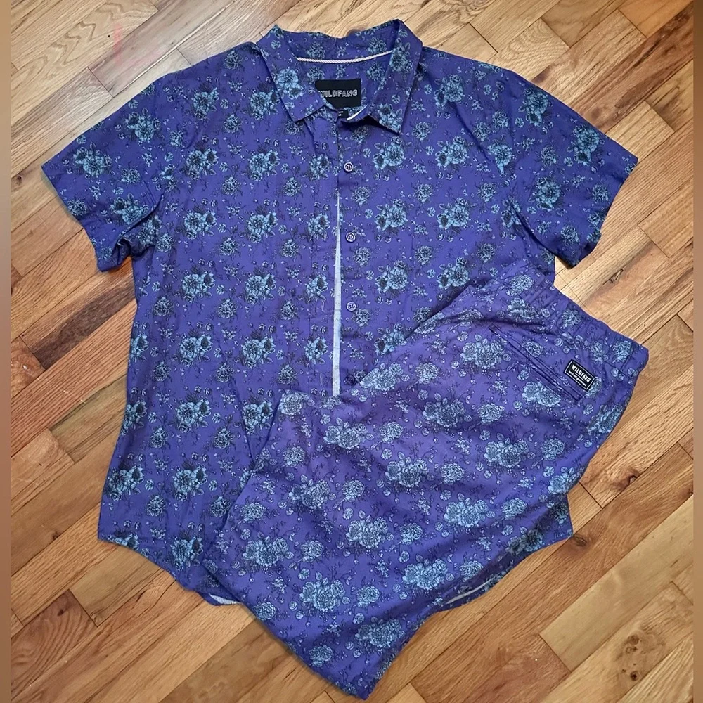 Wildfang Purple Floral Printed Trousers - Picture 4 of 4